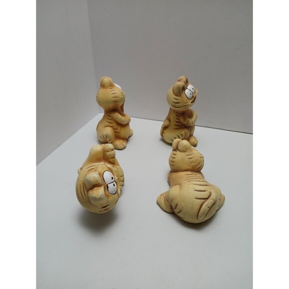 Garfield Cat Figurine Lot Set of 4 Sleeping Laying Standing Poses Vintage - Picture 2 of 5